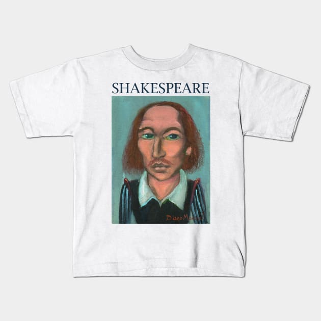 William Shakespeare Kids T-Shirt by diegomanuel